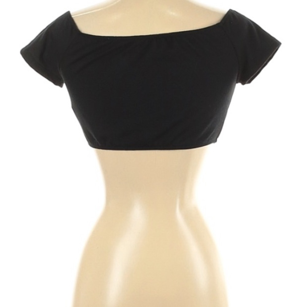 Fashion Nova Crop Lace Front Wide neck top small women’s - Picture 2 of 7